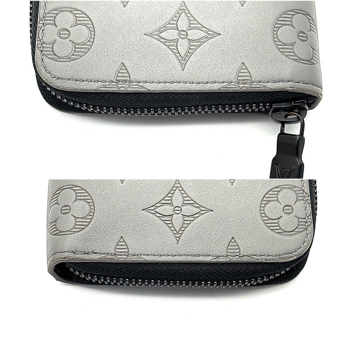 現行◆未使用級◆LOUIS VUITTON ルイヴィトン ヴェルティカル モノグラム シャドウ 長財布 グレー メンズ_画像4