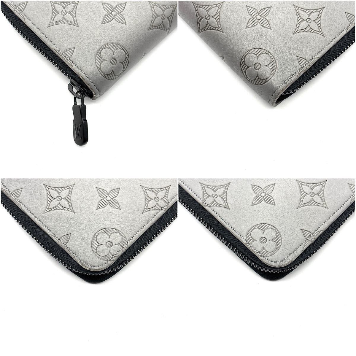 現行◆未使用級◆LOUIS VUITTON ルイヴィトン ヴェルティカル モノグラム シャドウ 長財布 グレー メンズ_画像5