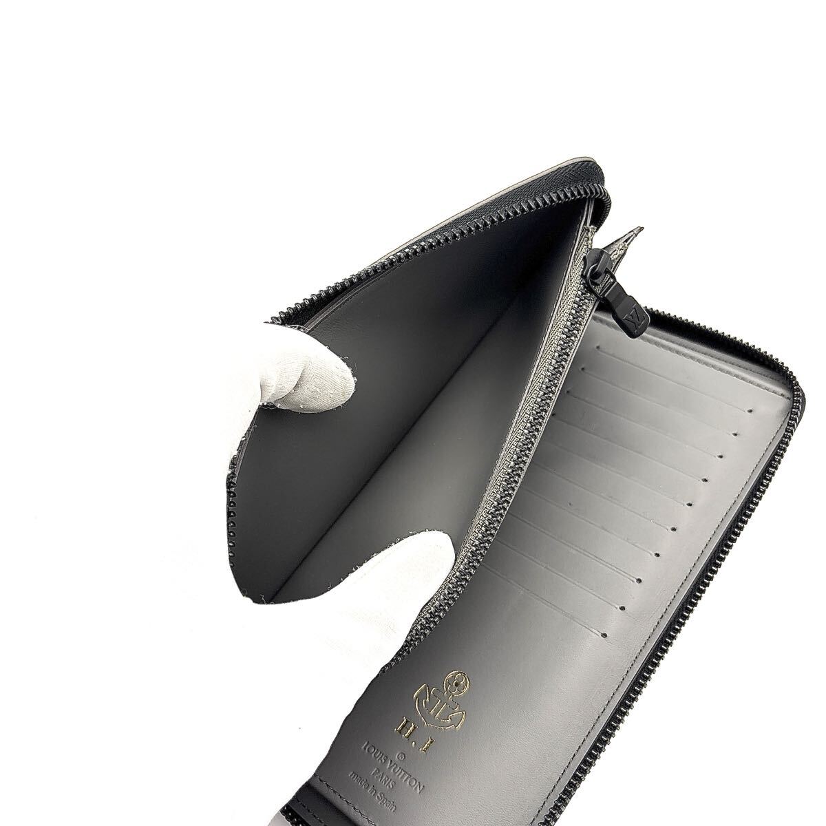 現行◆未使用級◆LOUIS VUITTON ルイヴィトン ヴェルティカル モノグラム シャドウ 長財布 グレー メンズ_画像7