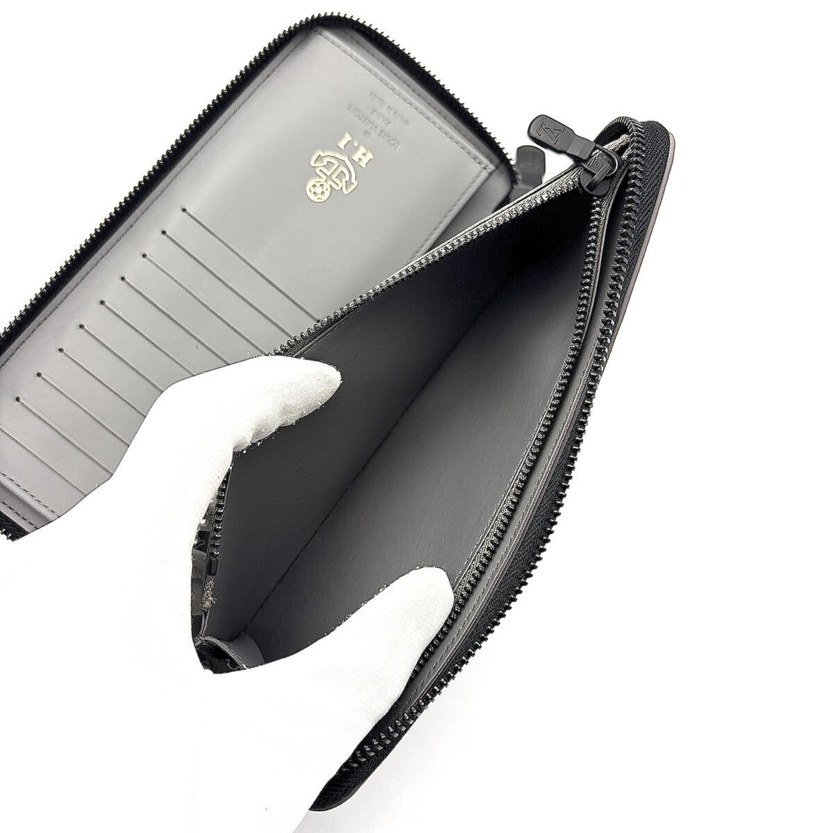 現行◆未使用級◆LOUIS VUITTON ルイヴィトン ヴェルティカル モノグラム シャドウ 長財布 グレー メンズ_画像9