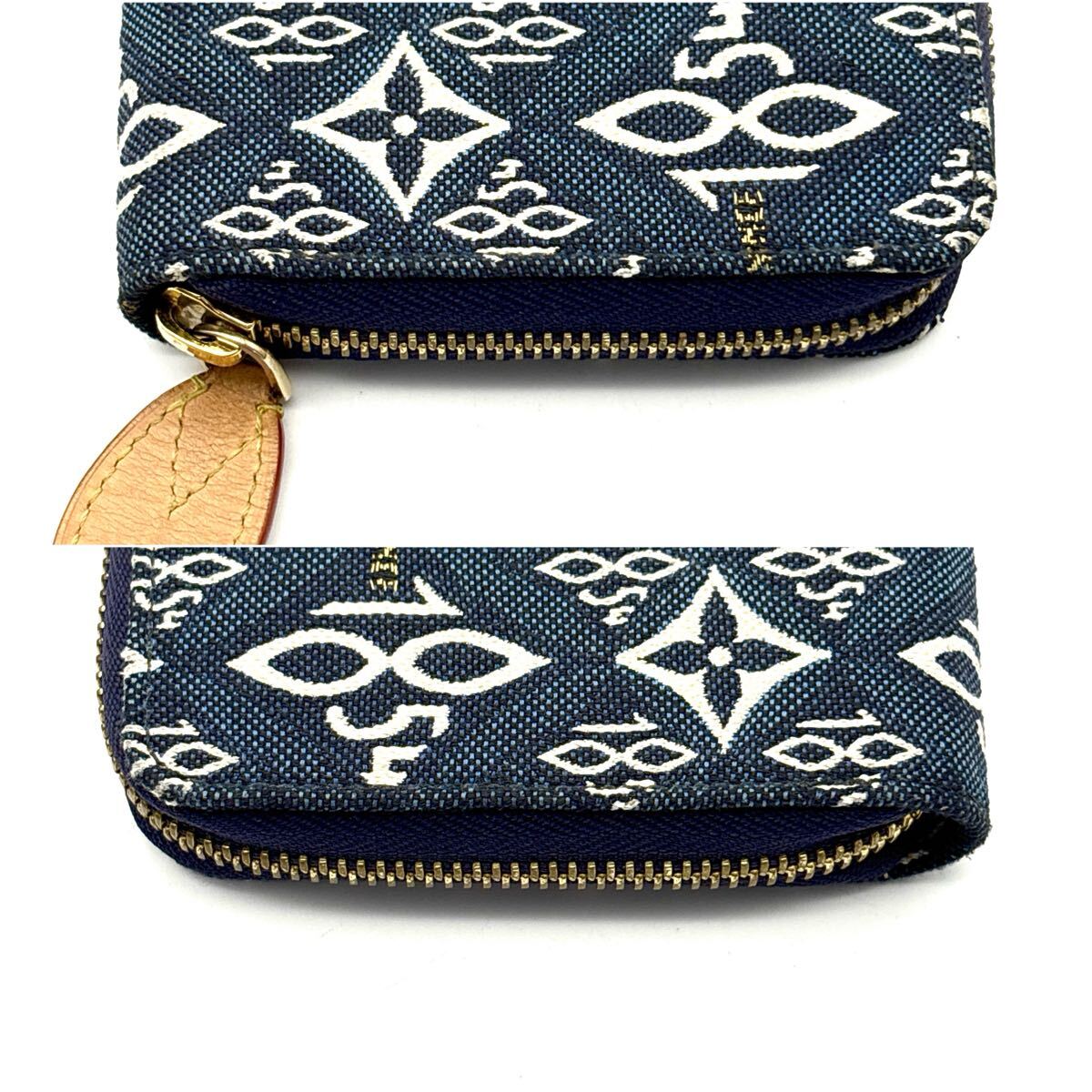 現行◆LOUIS VUITTON ルイヴィトン ジッピーウォレット デニム since1854 長財布 ブルー メンズ_画像4