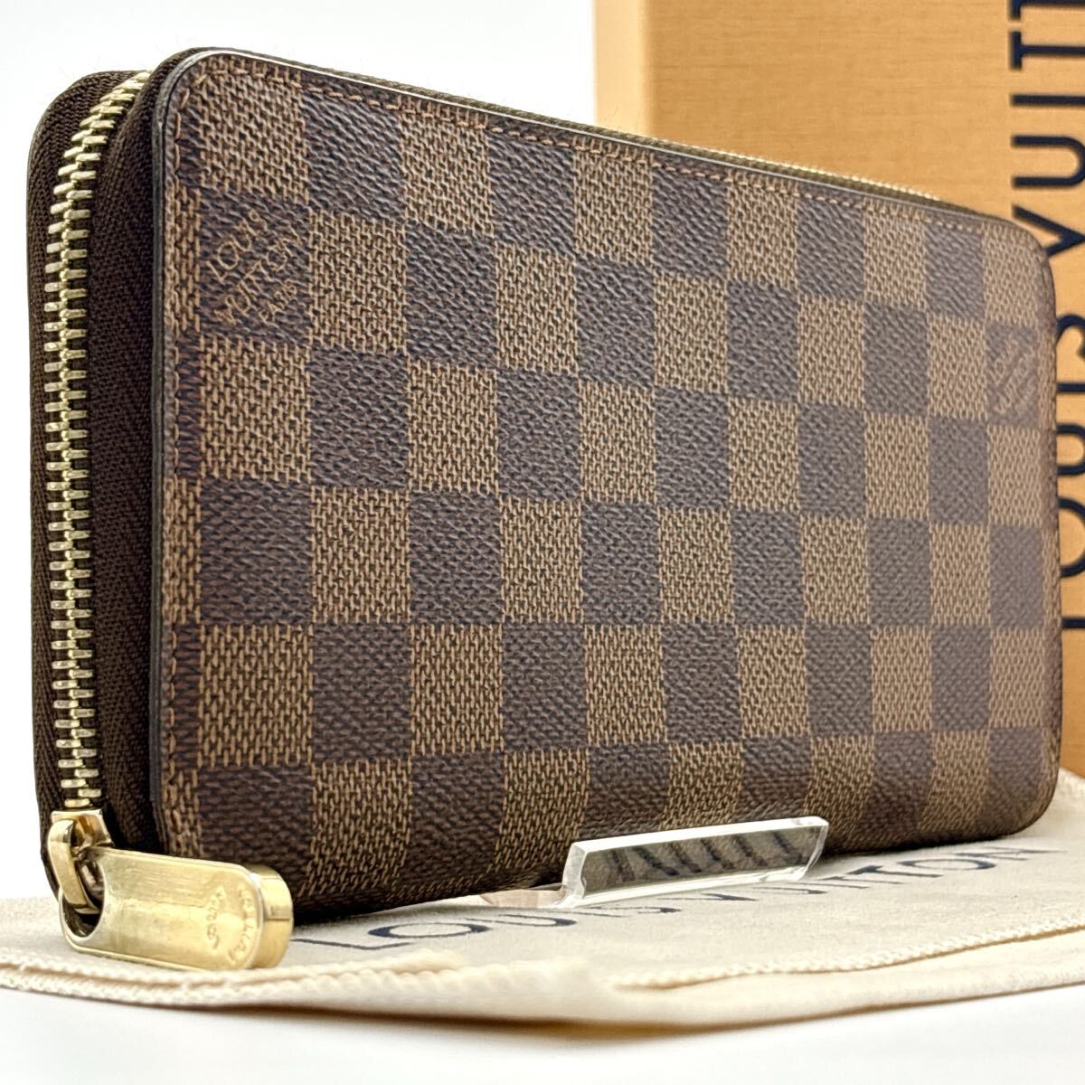 現行型◆極美品◆LOUIS VUITTON ルイヴィトン ジッピーウォレット ダミエ エベヌ ロングウォレット 長財布 ブラウン_画像1
