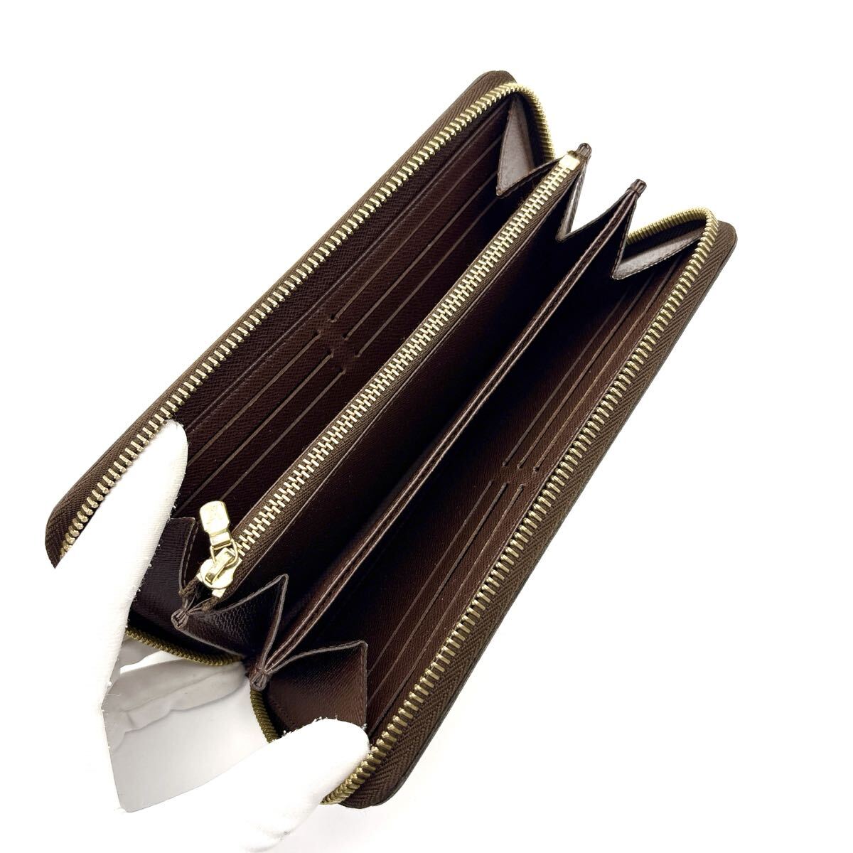 現行型◆極美品◆LOUIS VUITTON ルイヴィトン ジッピーウォレット ダミエ エベヌ ロングウォレット 長財布 ブラウン_画像6