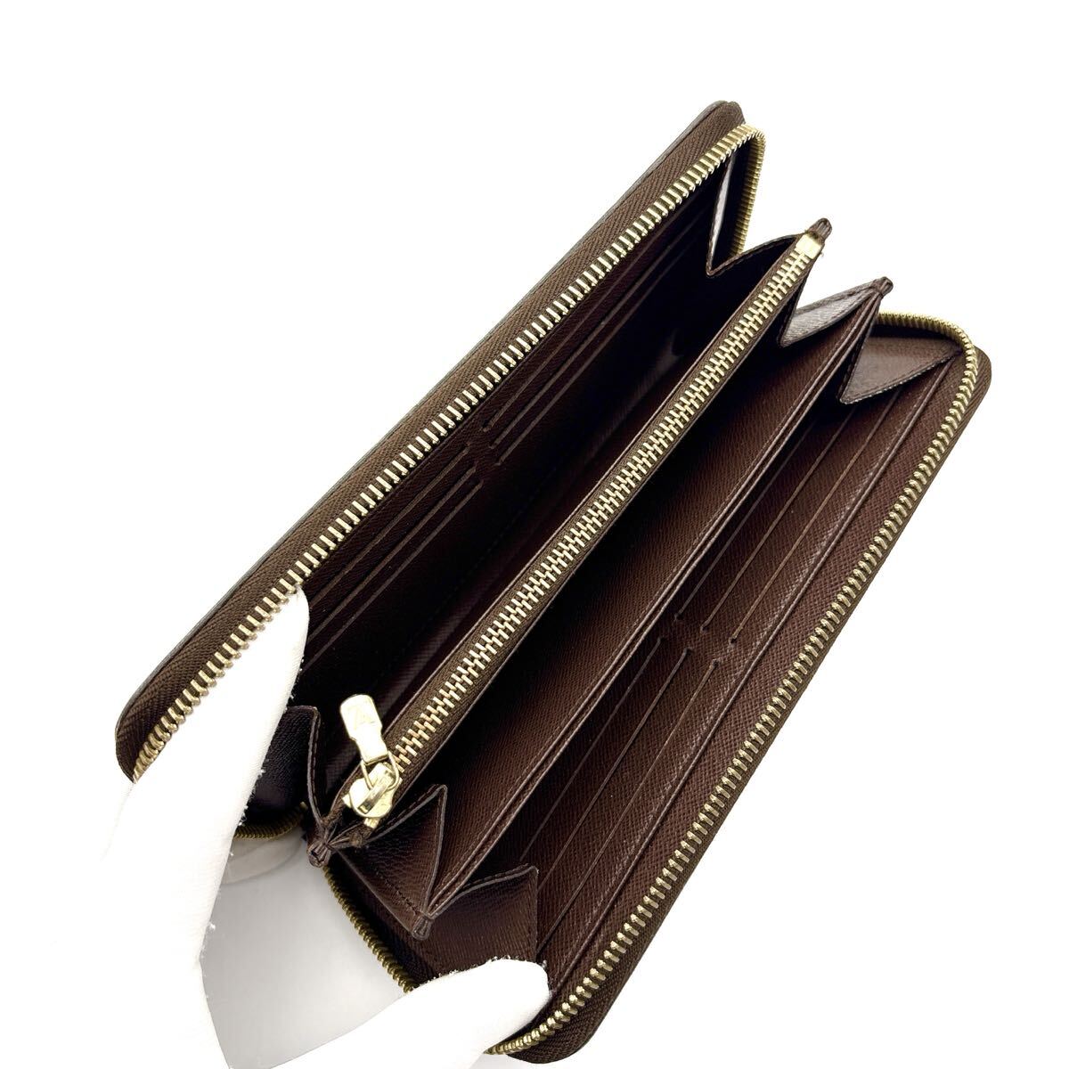 現行型◆極美品◆LOUIS VUITTON ルイヴィトン ジッピーウォレット ダミエ エベヌ ロングウォレット 長財布 ブラウン_画像7