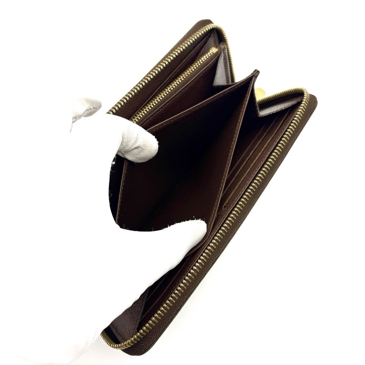 現行型◆極美品◆LOUIS VUITTON ルイヴィトン ジッピーウォレット ダミエ エベヌ ロングウォレット 長財布 ブラウン_画像8