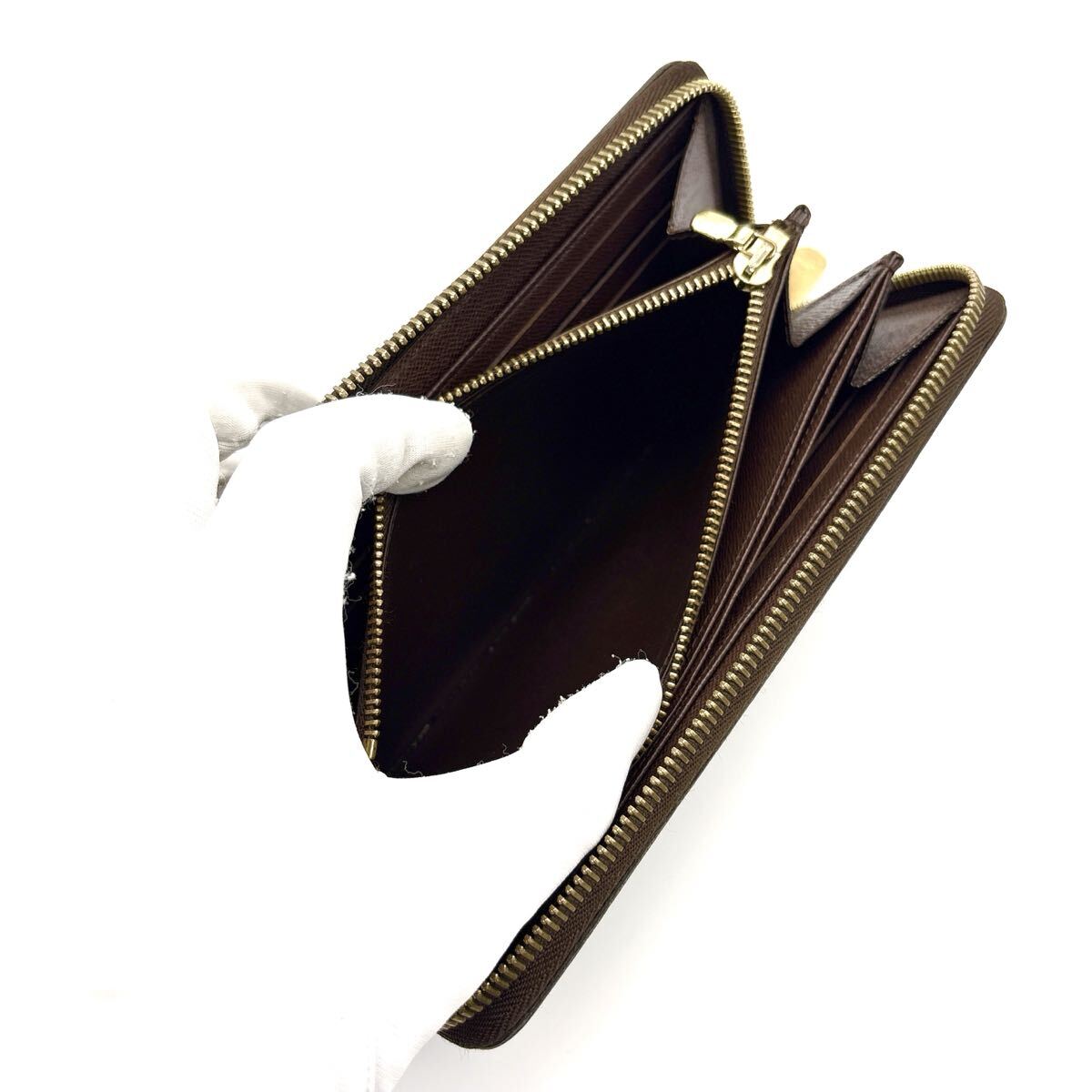 現行型◆極美品◆LOUIS VUITTON ルイヴィトン ジッピーウォレット ダミエ エベヌ ロングウォレット 長財布 ブラウン_画像9