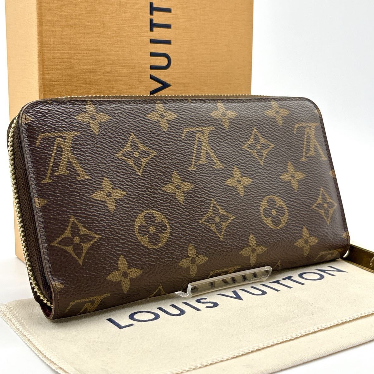 現行型◆極美品◆LOUIS VUITTON ルイヴィトン ジッピーウォレット フューシャ モノグラム 長財布 ロングウォレット ブラウン レディース_画像2