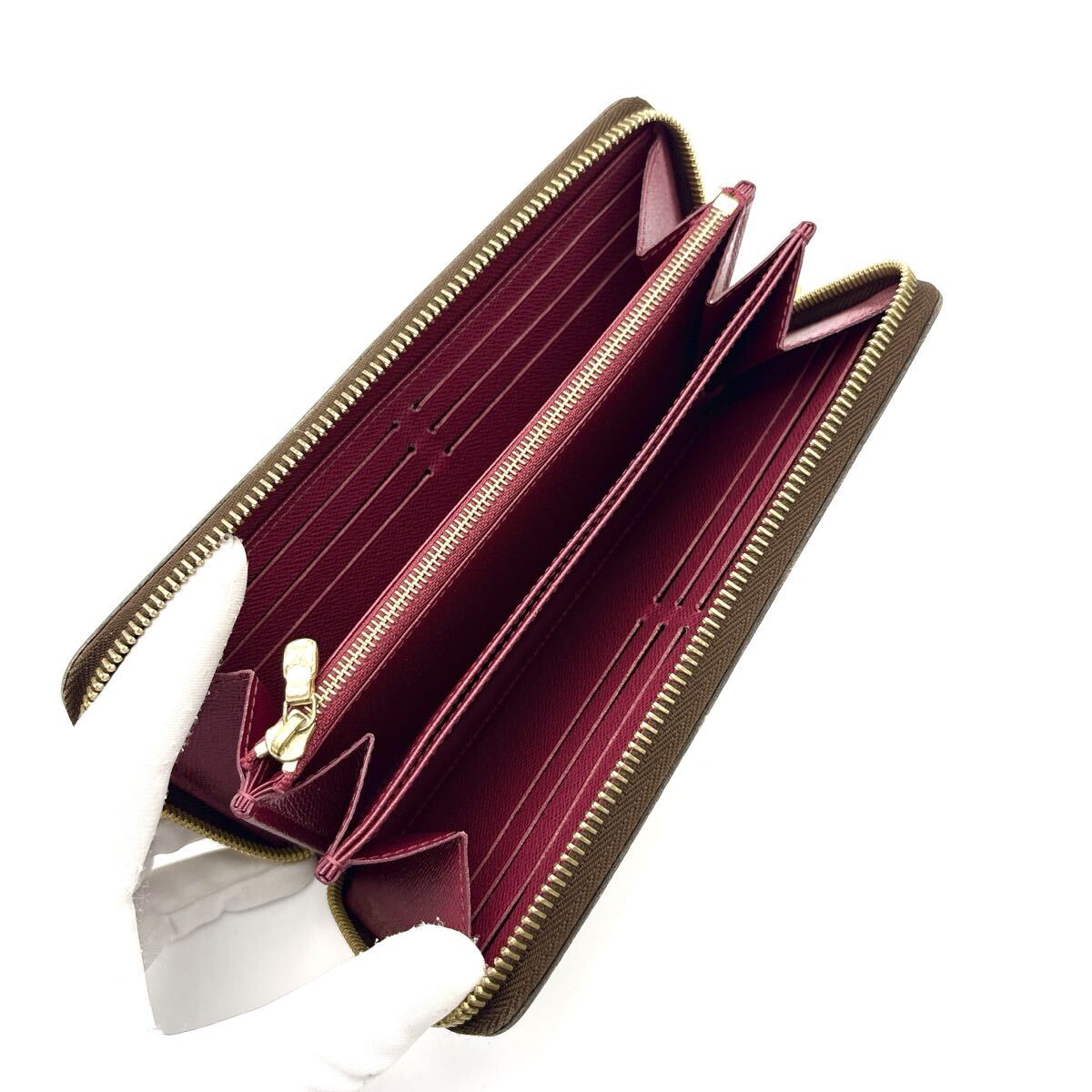 現行型◆極美品◆LOUIS VUITTON ルイヴィトン ジッピーウォレット フューシャ モノグラム 長財布 ロングウォレット ブラウン レディース_画像6