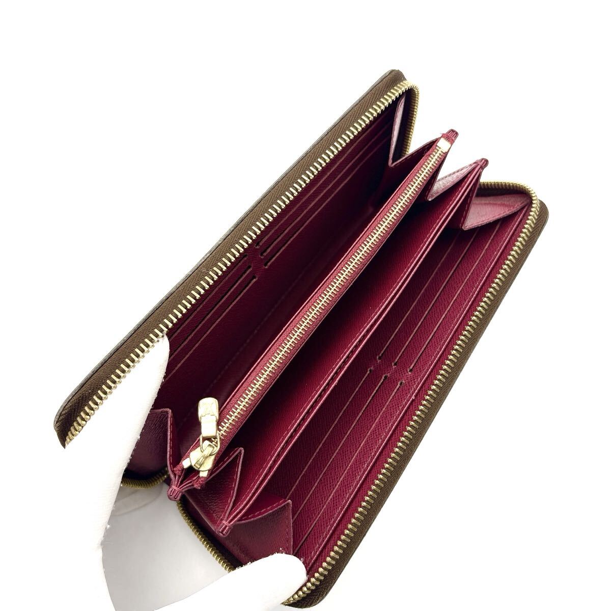 現行型◆極美品◆LOUIS VUITTON ルイヴィトン ジッピーウォレット フューシャ モノグラム 長財布 ロングウォレット ブラウン レディース_画像7