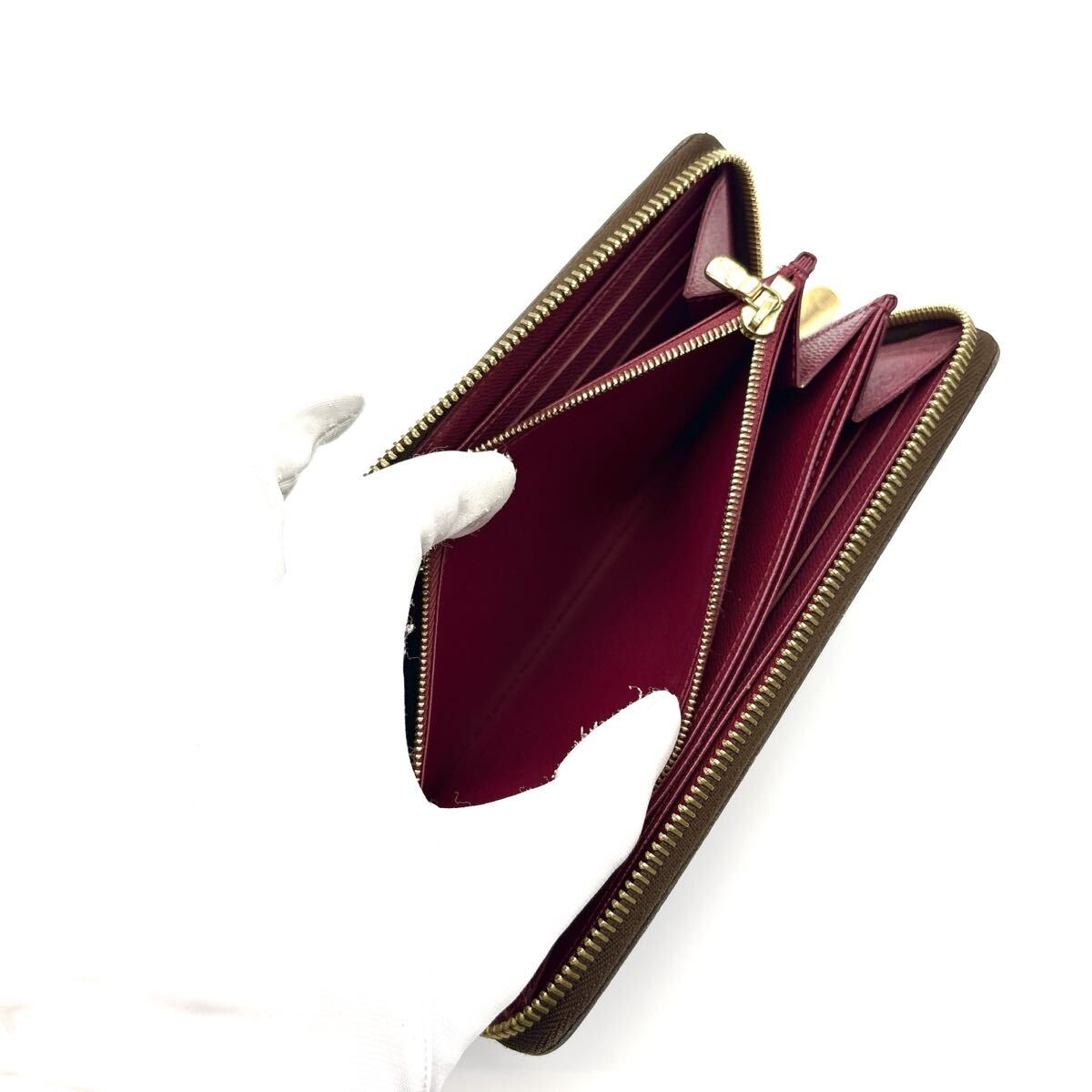 現行型◆極美品◆LOUIS VUITTON ルイヴィトン ジッピーウォレット フューシャ モノグラム 長財布 ロングウォレット ブラウン レディース_画像9