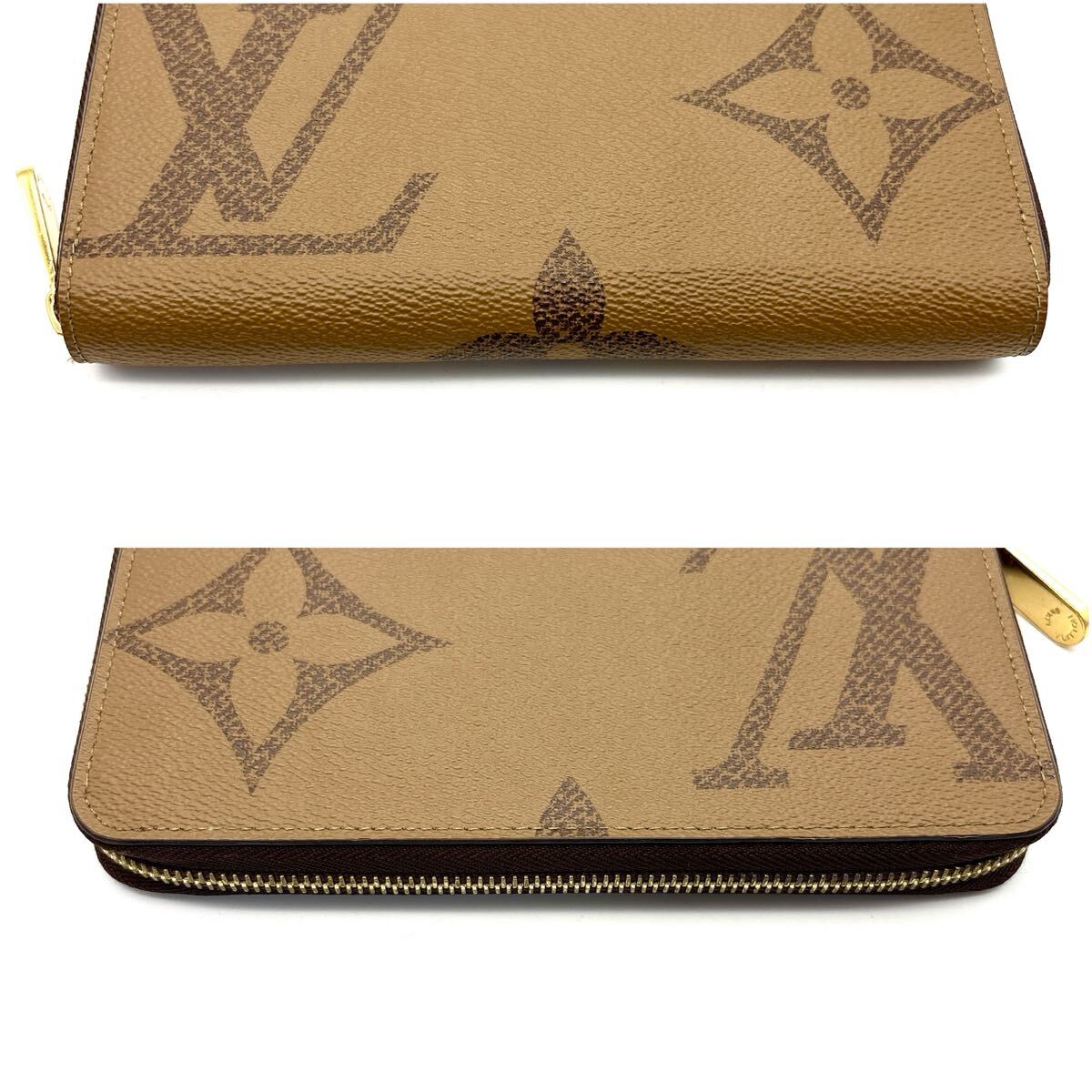 現行◆未使用級◆LOUIS VUITTON ルイヴィトン ジッピーウォレット モノグラム リバース ジャイアント ブラウン 長財布_画像3