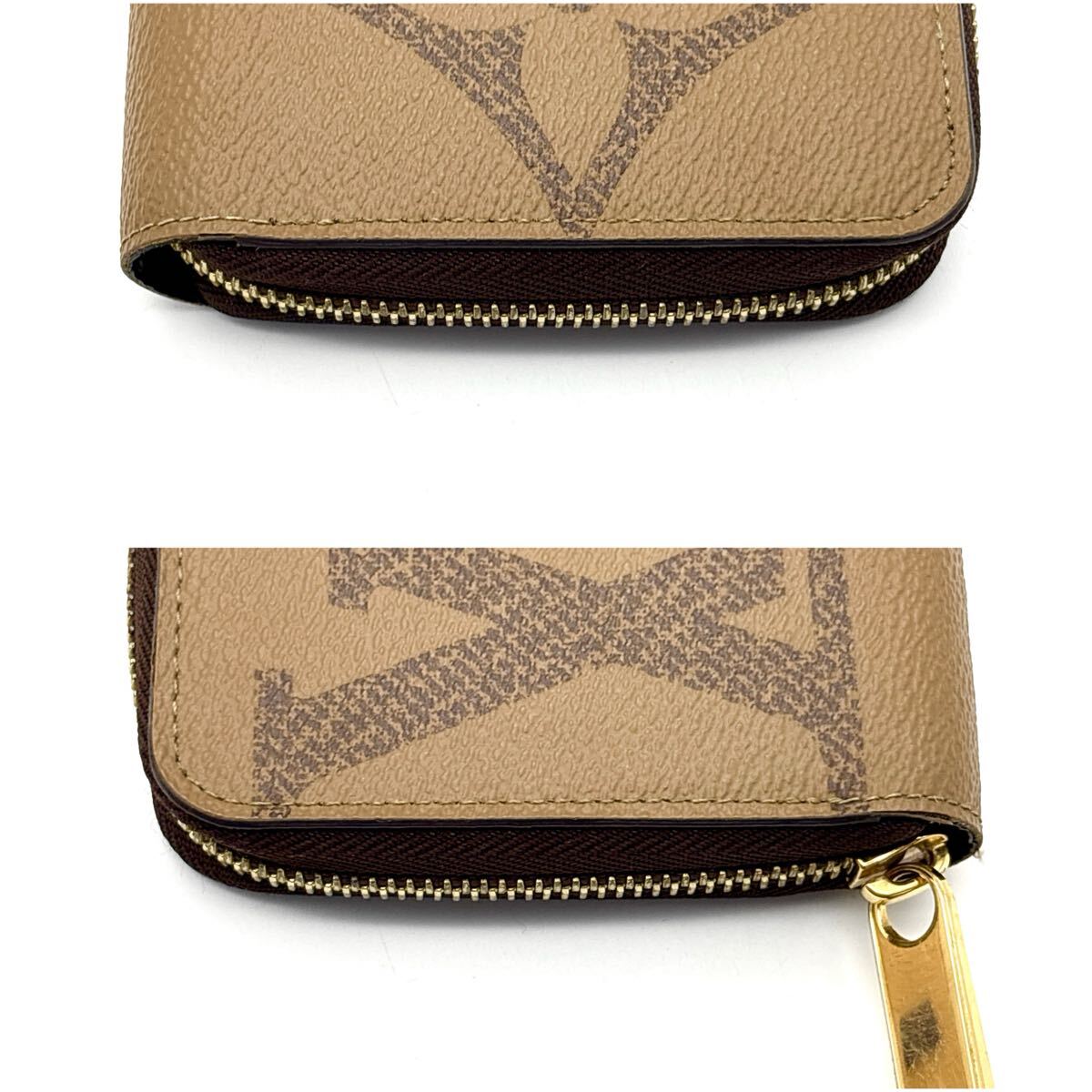 現行◆未使用級◆LOUIS VUITTON ルイヴィトン ジッピーウォレット モノグラム リバース ジャイアント ブラウン 長財布_画像4