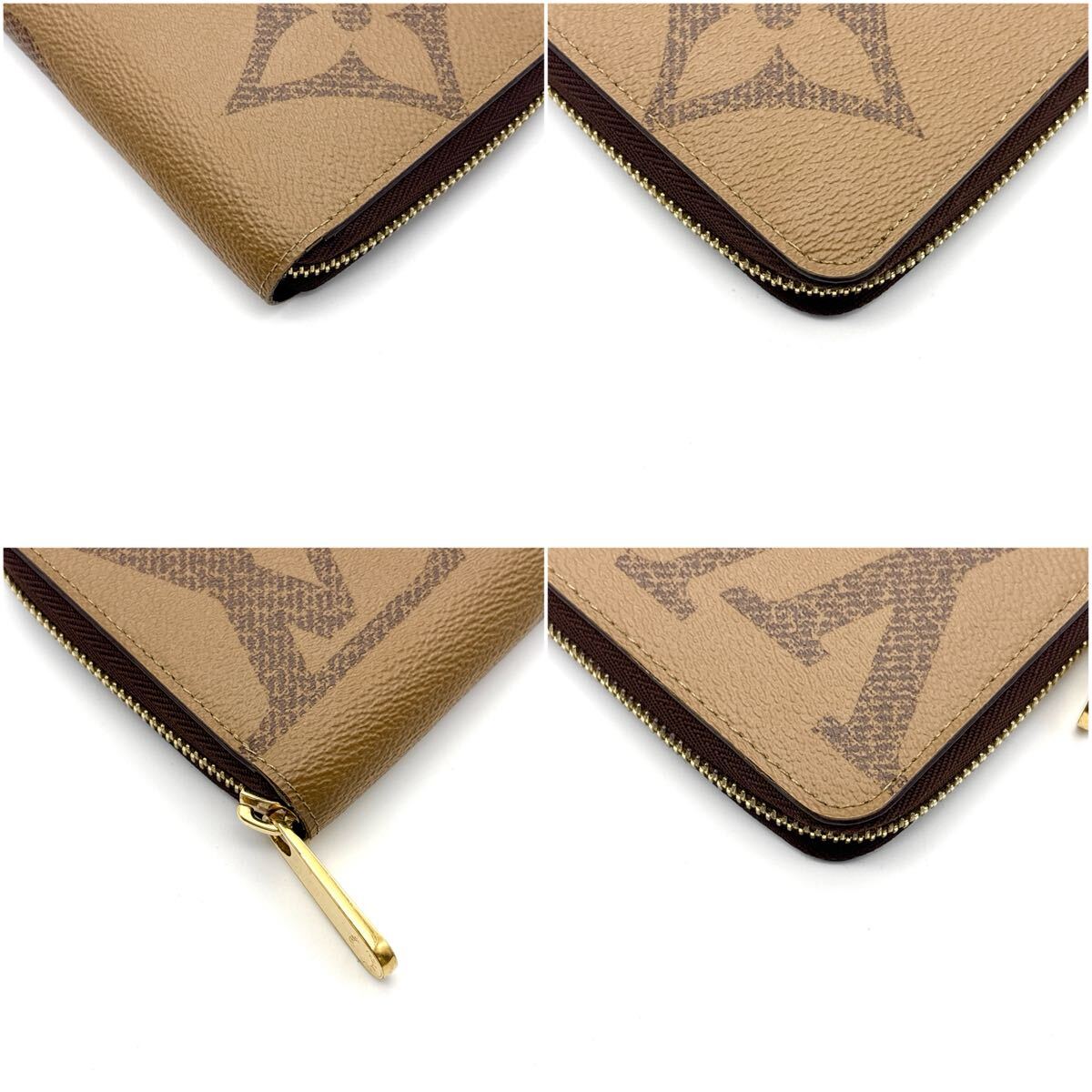 現行◆未使用級◆LOUIS VUITTON ルイヴィトン ジッピーウォレット モノグラム リバース ジャイアント ブラウン 長財布_画像5