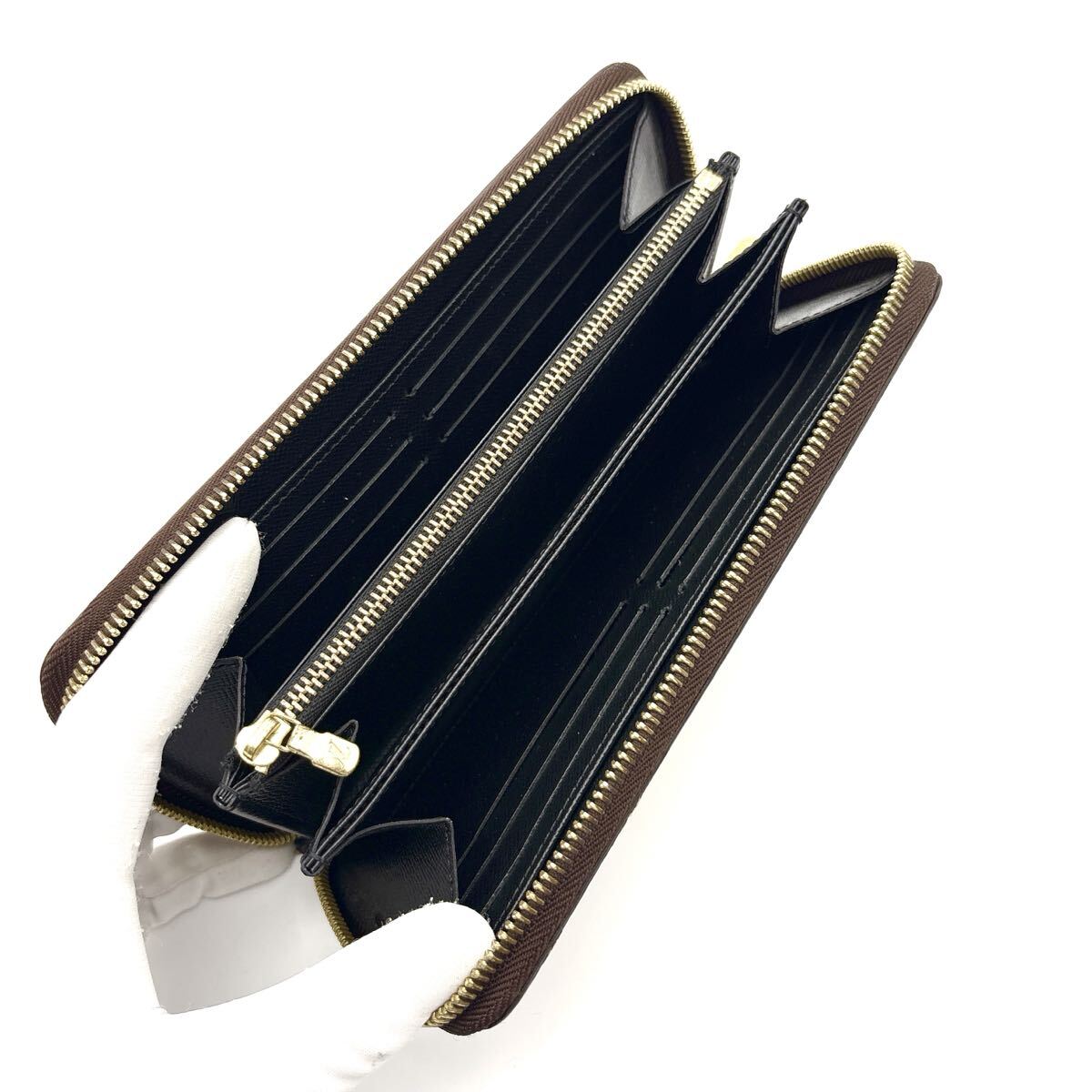 現行◆未使用級◆LOUIS VUITTON ルイヴィトン ジッピーウォレット モノグラム リバース ジャイアント ブラウン 長財布_画像6