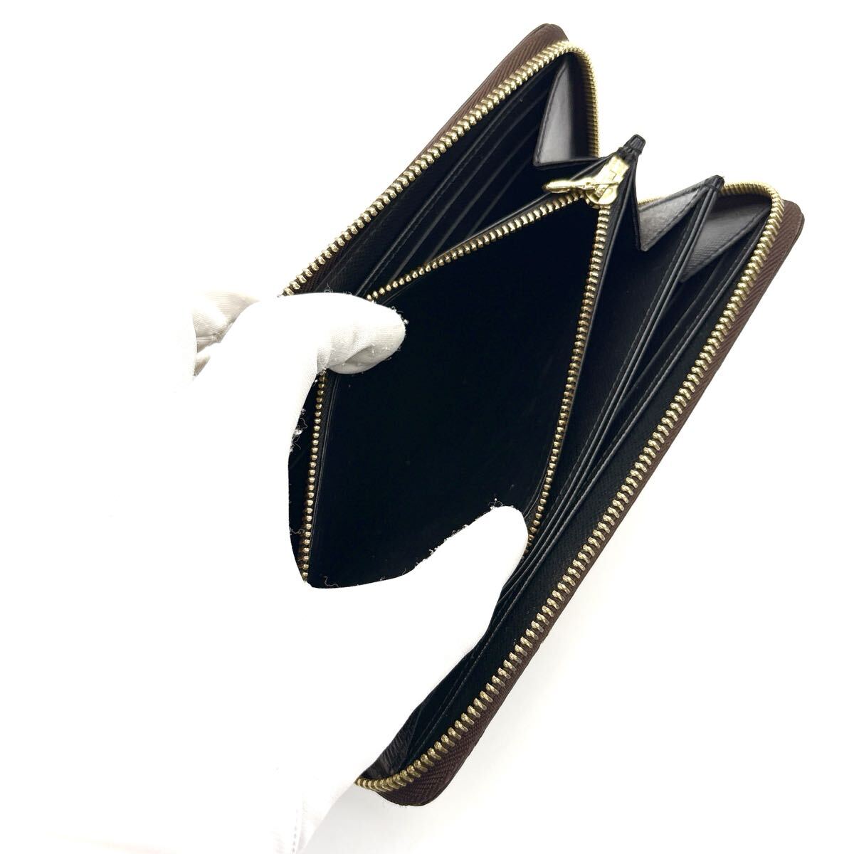 現行◆未使用級◆LOUIS VUITTON ルイヴィトン ジッピーウォレット モノグラム リバース ジャイアント ブラウン 長財布_画像9