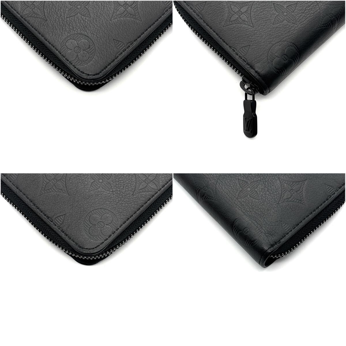 現行◆極美品◆LOUIS VUITTON ルイヴィトン ヴェルティカル モノグラム シャドウ 長財布 ロングウォレット ノワール メンズ_画像5