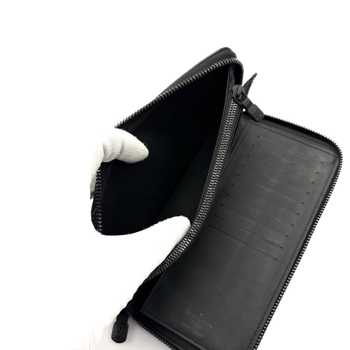 現行◆極美品◆LOUIS VUITTON ルイヴィトン ヴェルティカル モノグラム シャドウ 長財布 ロングウォレット ノワール メンズ_画像7