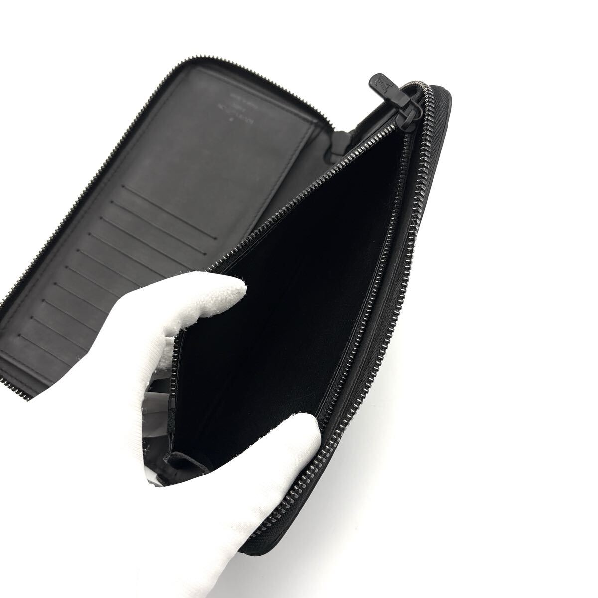 現行◆極美品◆LOUIS VUITTON ルイヴィトン ヴェルティカル モノグラム シャドウ 長財布 ロングウォレット ノワール メンズ_画像9