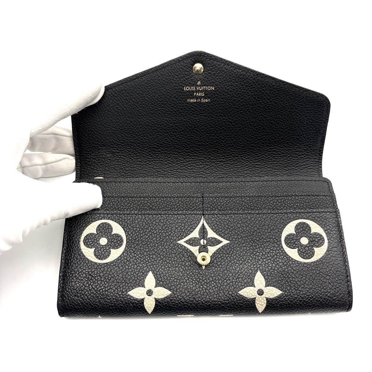 未使用級◆LOUIS VUITTON ルイヴィトン ポルトフォイユ サラ モノグラム アンプラント 長財布 バイカラー メンズ レディース_画像6