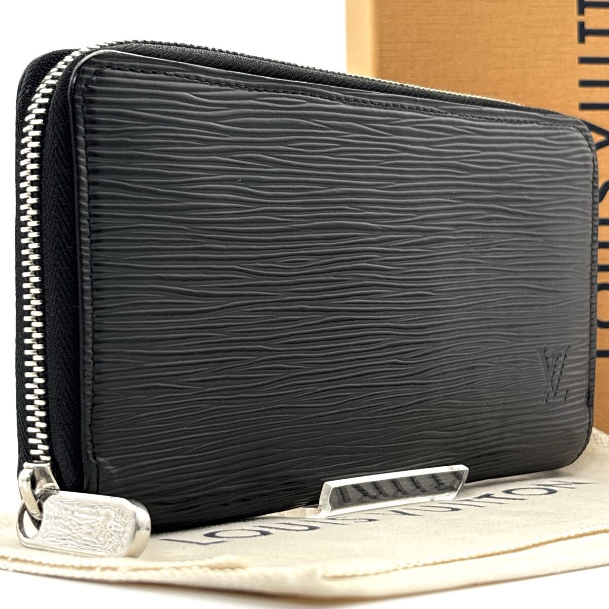 現行型◆極美品◆LOUIS VUITTON ルイヴィトン ジッピーウォレット エピ LVロゴ 長財布 ロングウォレット ノワール メンズ_画像1