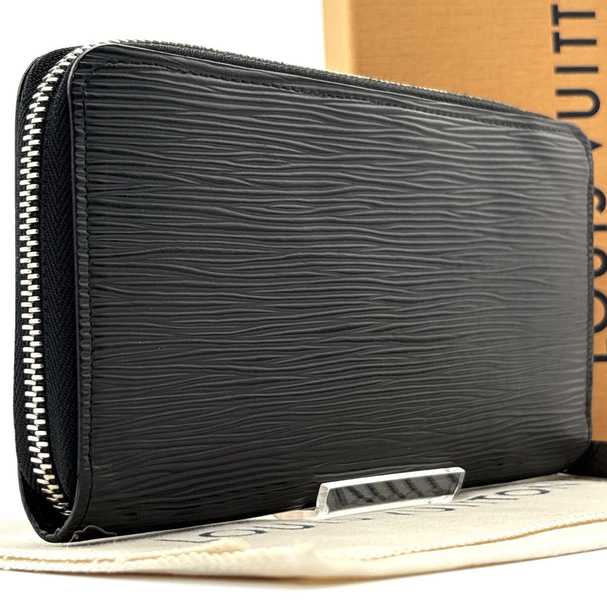 現行型◆極美品◆LOUIS VUITTON ルイヴィトン ジッピーウォレット エピ LVロゴ 長財布 ロングウォレット ノワール メンズ_画像2