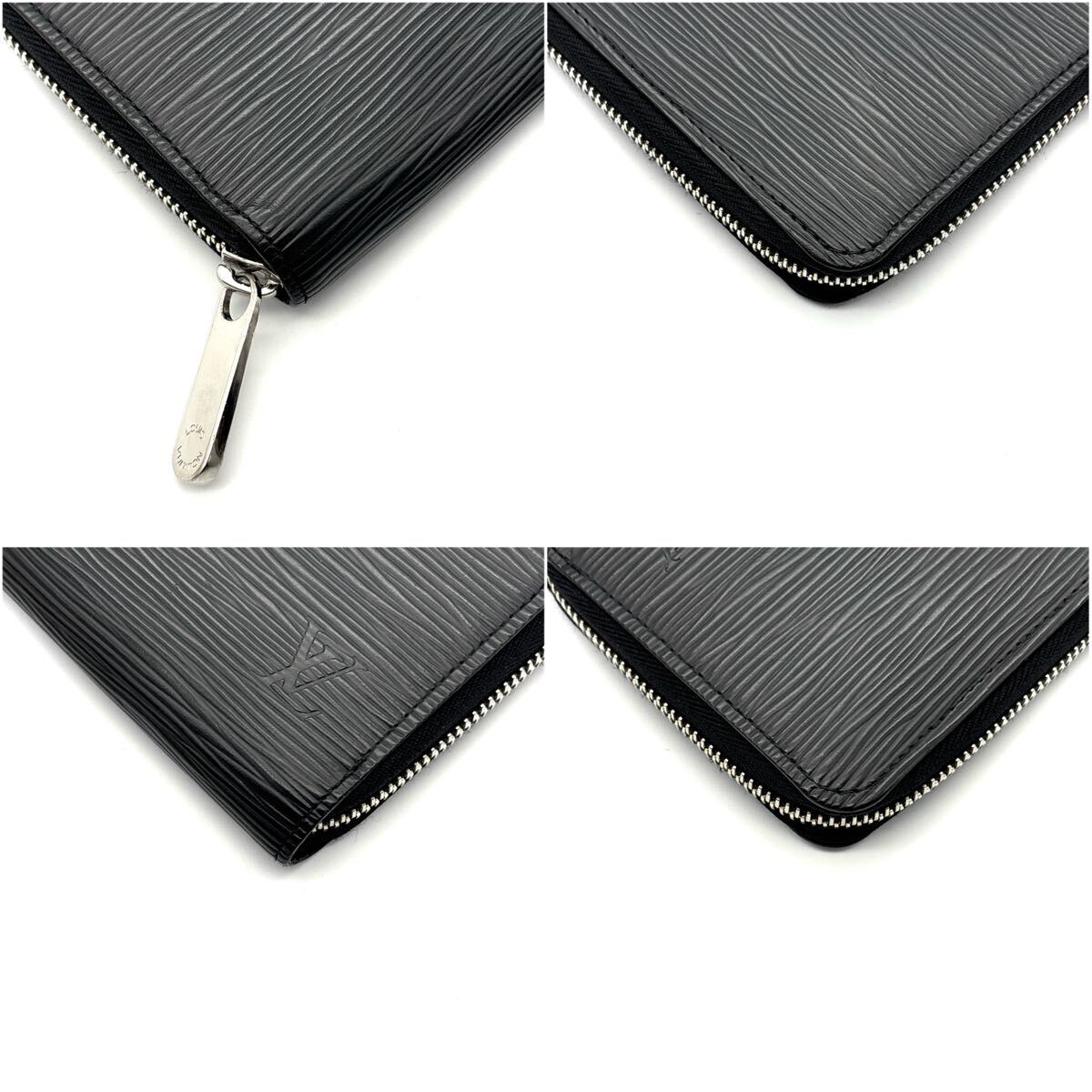 現行型◆極美品◆LOUIS VUITTON ルイヴィトン ジッピーウォレット エピ LVロゴ 長財布 ロングウォレット ノワール メンズ_画像5