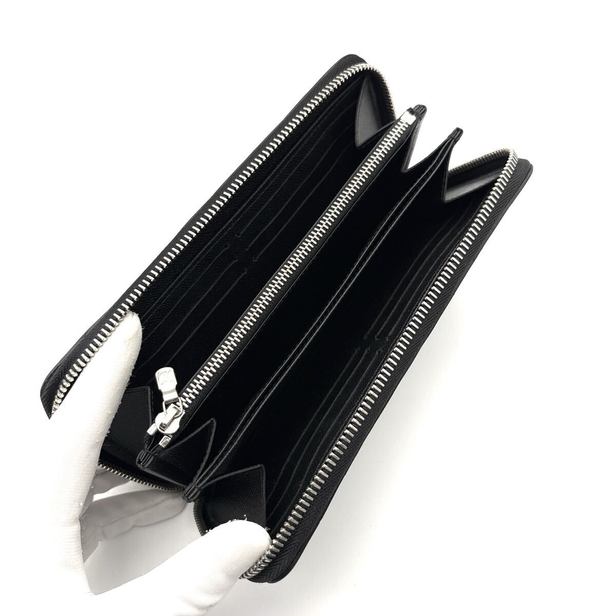 現行型◆極美品◆LOUIS VUITTON ルイヴィトン ジッピーウォレット エピ LVロゴ 長財布 ロングウォレット ノワール メンズ_画像6