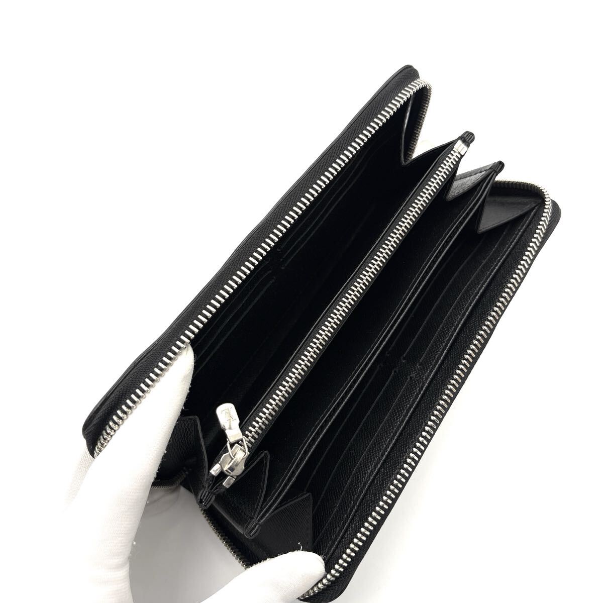 現行型◆極美品◆LOUIS VUITTON ルイヴィトン ジッピーウォレット エピ LVロゴ 長財布 ロングウォレット ノワール メンズ_画像7