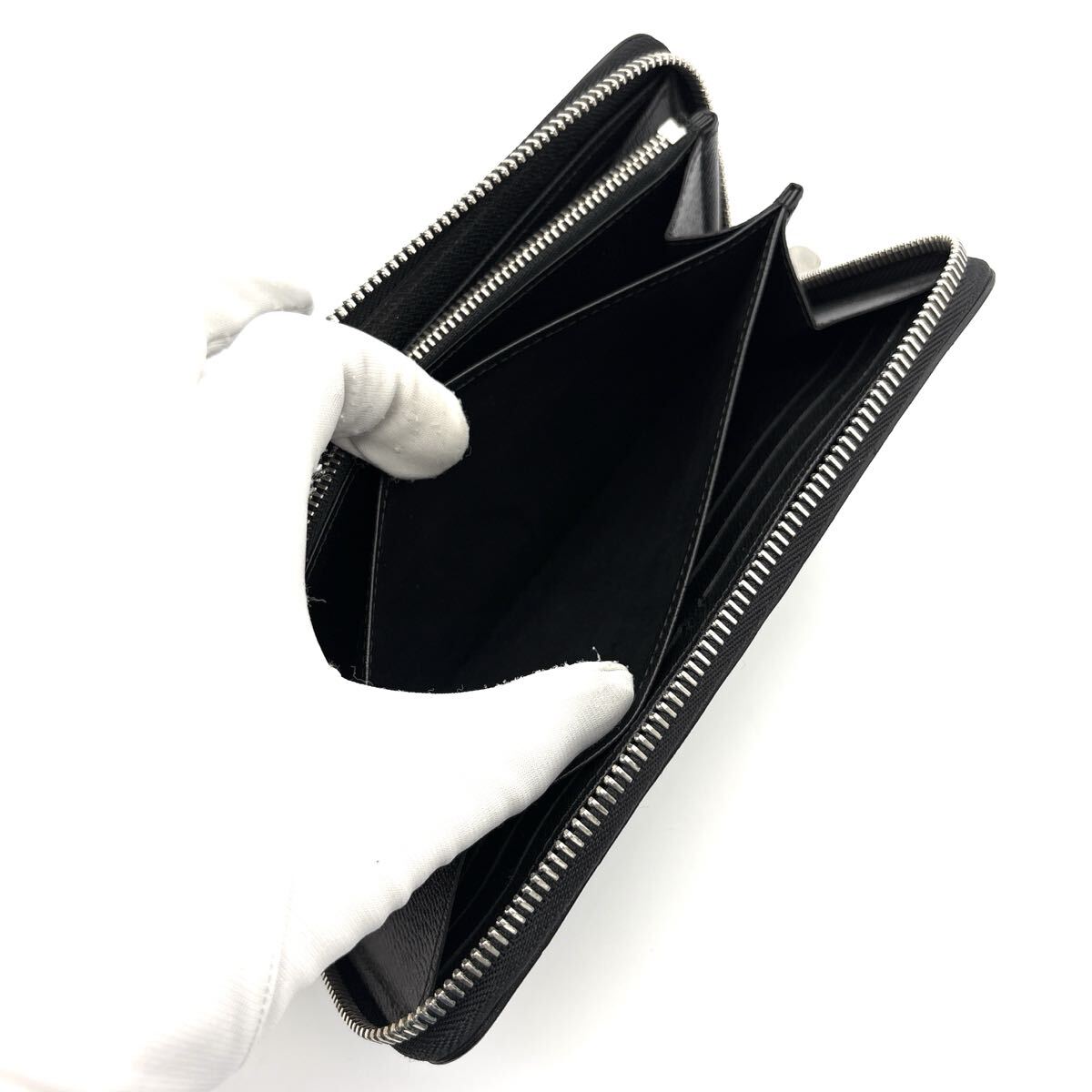 現行型◆極美品◆LOUIS VUITTON ルイヴィトン ジッピーウォレット エピ LVロゴ 長財布 ロングウォレット ノワール メンズ_画像8
