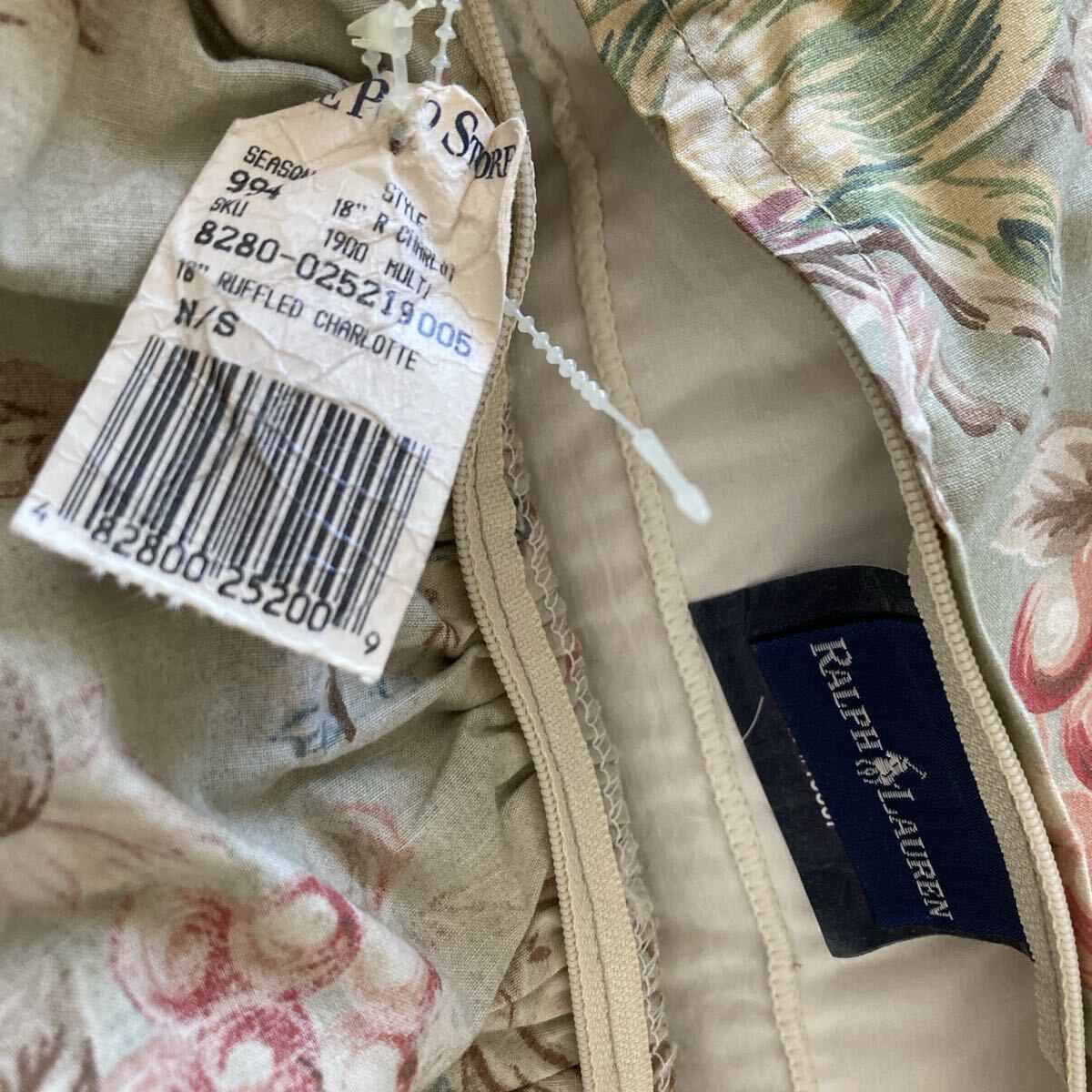 ラルフローレン フリルクッションカバー アンティーク ヌードクッション 花柄 ヴィンテージ 2点セット _画像4