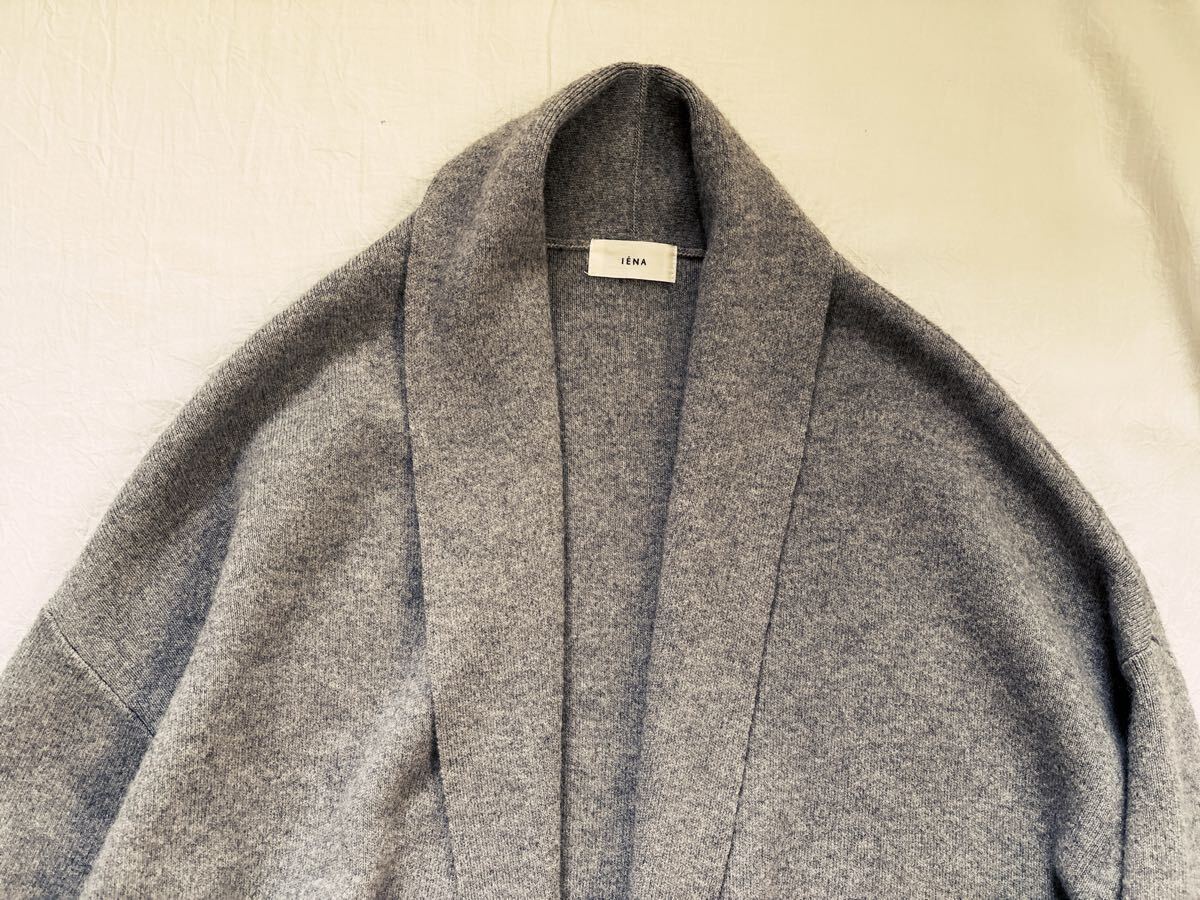 ∞ IENA イエナ ニット ガウン コート グレー　カーディガン　ウール１００% 羽織り　ジャケット　コート　∞_画像8