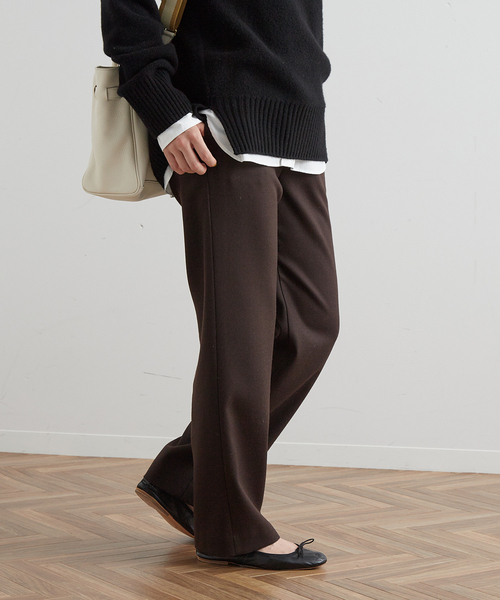 ∞ FRAMeWORK フレームワーク　サキソニー　ワイドパンツ　ウール　３８　ブラウン　茶　イージー　リラックス　∞_画像1