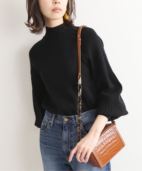 ∞ IENA イエナ TORRAZZO DONNA ボウタイ リブ ニット　アンゴラ フワリ袖　ベージュ　バックリボン　プルオーバー　∞_画像4