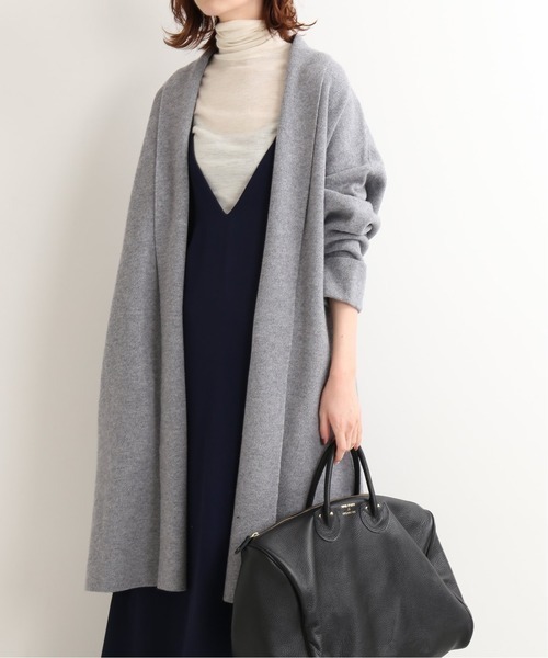∞ IENA イエナ ニット ガウン コート グレー　カーディガン　ウール１００% 羽織り　ジャケット　コート　∞_画像1