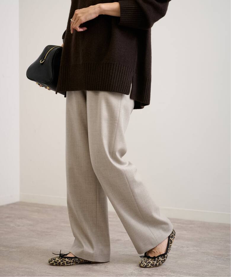 ∞ FRAMeWORK フレームワーク　サキソニー　ワイドパンツ　ウール　３８　ブラウン　茶　イージー　リラックス　∞_画像5