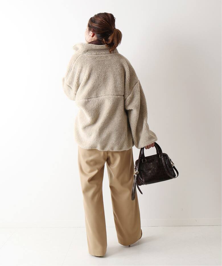 ∞ FRAMeWORK フレームワーク　サキソニー　ワイドパンツ　ウール　３８　ブラウン　茶　イージー　リラックス　∞_画像6