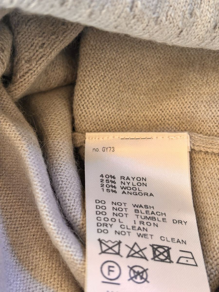 ∞ IENA イエナ TORRAZZO DONNA ボウタイ リブ ニット　アンゴラ フワリ袖　ベージュ　バックリボン　プルオーバー　∞_画像10