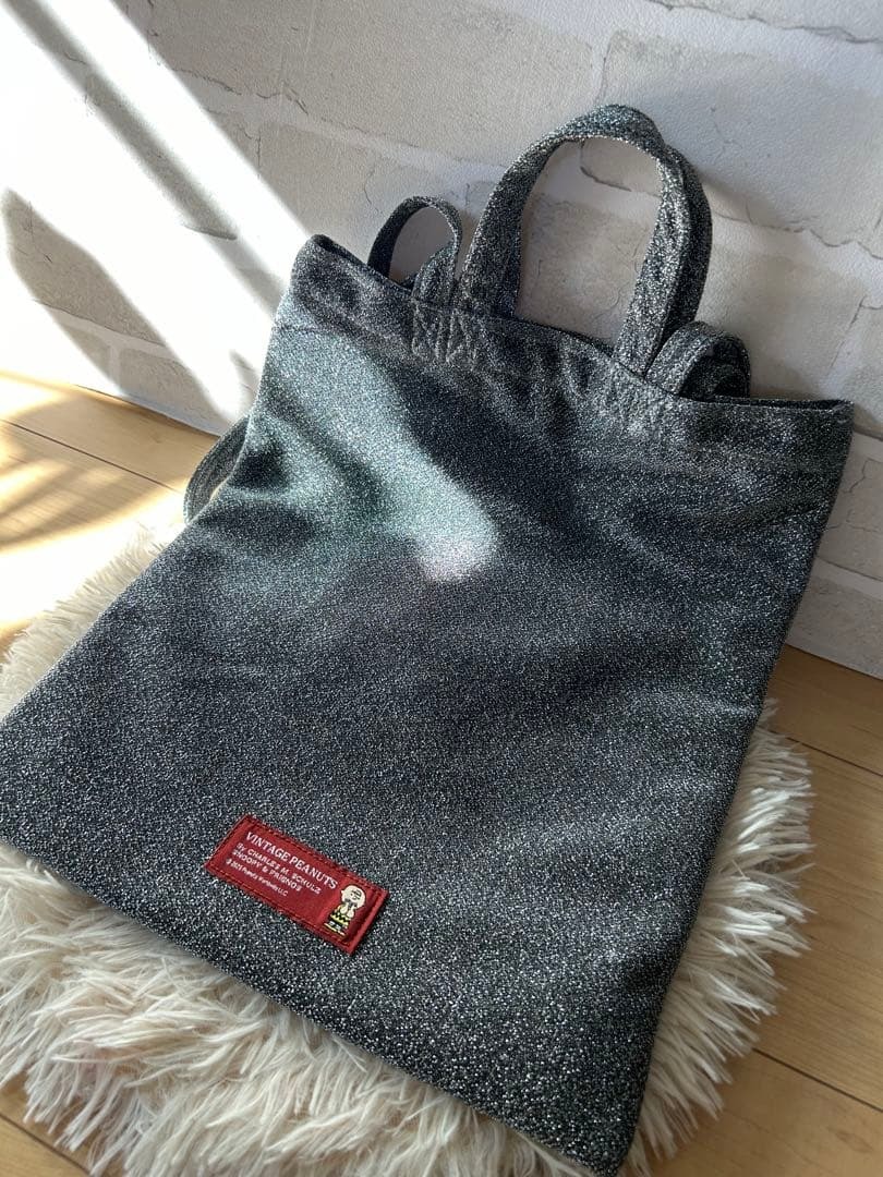 スヌーピー ラメフラットトート ピーナッツ_画像4