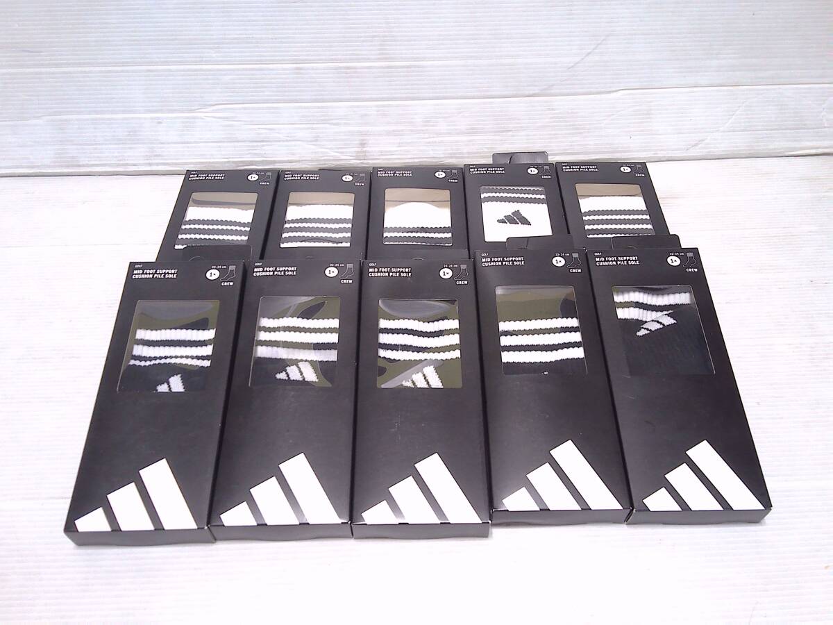 アディダス　レディース　ソックス　10点セット WH・BK　日本仕様　新品　(24)_画像1