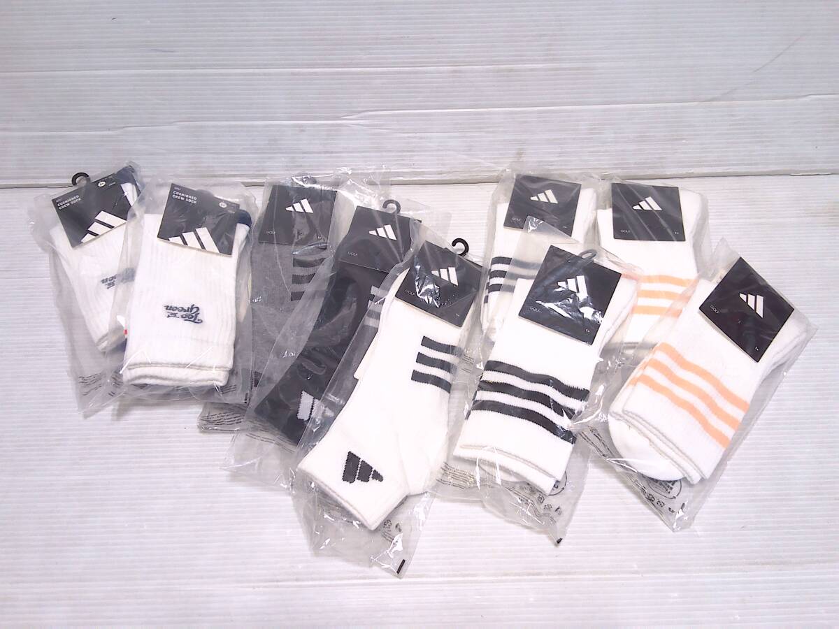 アディダス ソックス レディース 9点セット WH・GRY・BK 日本仕様 新品 (26)_画像1