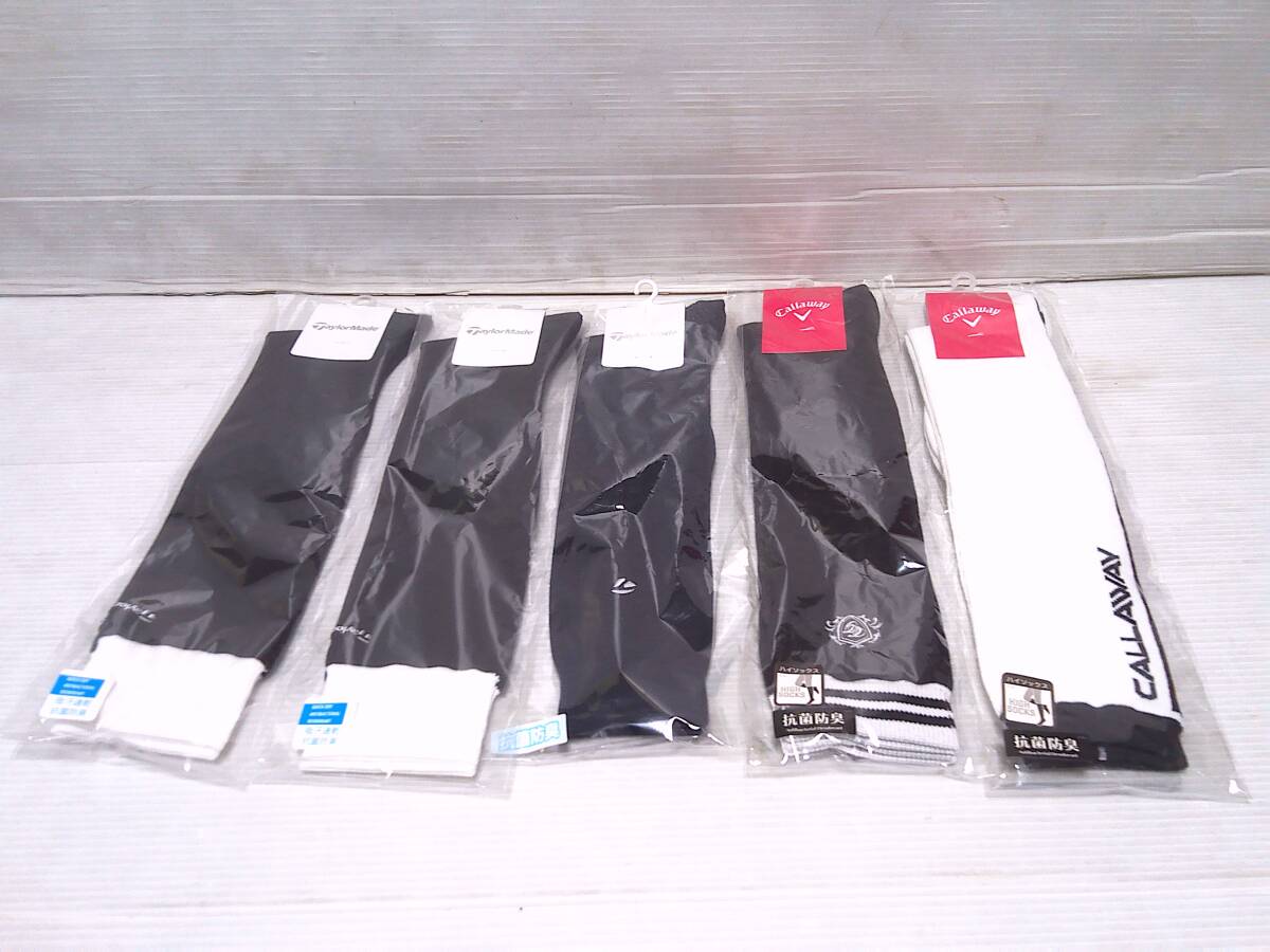 テーラーメイド・キャロウェイ　ソックス　レディース　5点セット　BK・NV・BK・WH　日本仕様　新品　(33)_画像1
