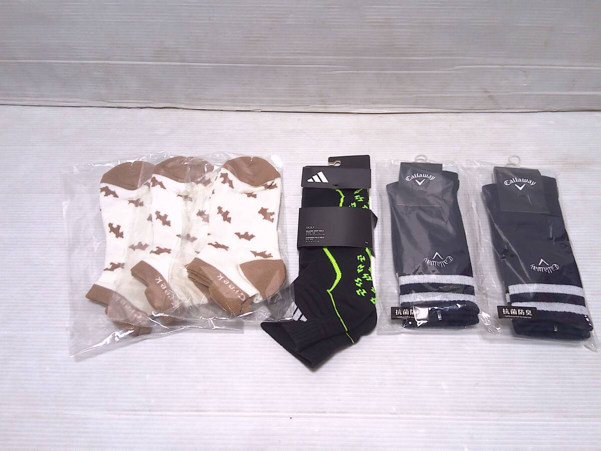 ヒールクリーク・アディダス・キャロウェイ　ソックス　6点セット　BEIGE・BK・NV　日本仕様　新品　(34)_画像1