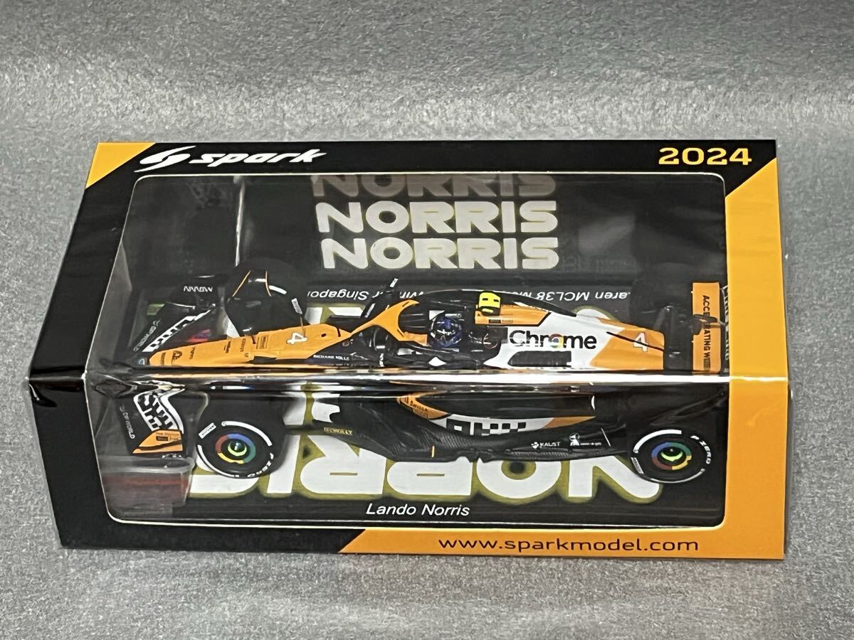 Spark 1/43 McLaren MCL38 McLaren No.4 Winner Singapore GP 2024 Lando Norris （S9561）_画像1