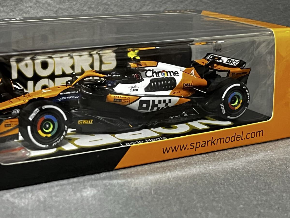 Spark 1/43 McLaren MCL38 McLaren No.4 Winner Singapore GP 2024 Lando Norris （S9561）_画像4
