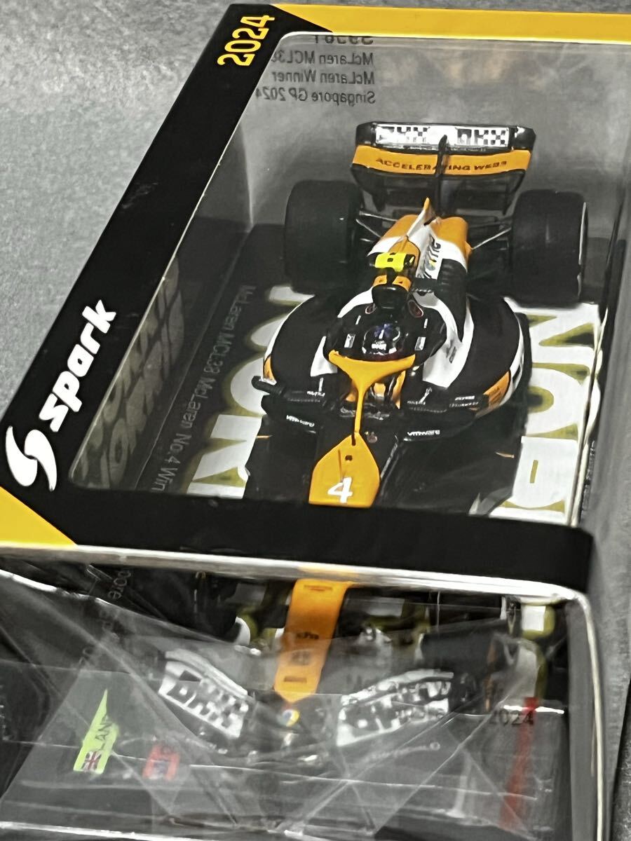 Spark 1/43 McLaren MCL38 McLaren No.4 Winner Singapore GP 2024 Lando Norris （S9561）_画像2
