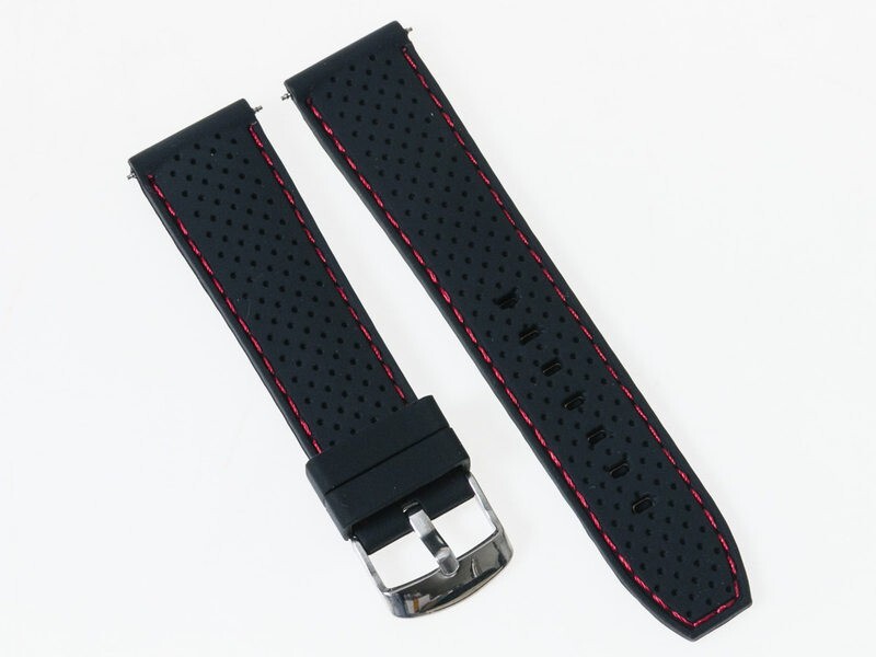 アウトドア スポーツ ファッション 腕時計 交換用 パーツ 厚め 防水効果 シリコン製 バンド ベルト 22MM#レッド_画像1