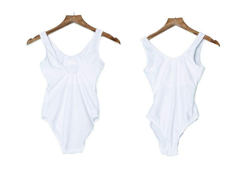 コスプレ用 スクール水着風コスチューム 衣装 ワンピース水着風 無地 シンプル#ホワイト Sサイズ_画像1