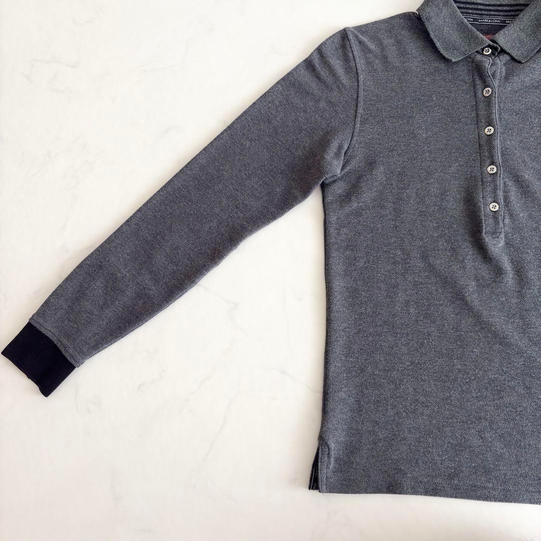 MARK&LONA マークアンドロナ 長袖ポロシャツ S グレー スカル 日本製_画像4