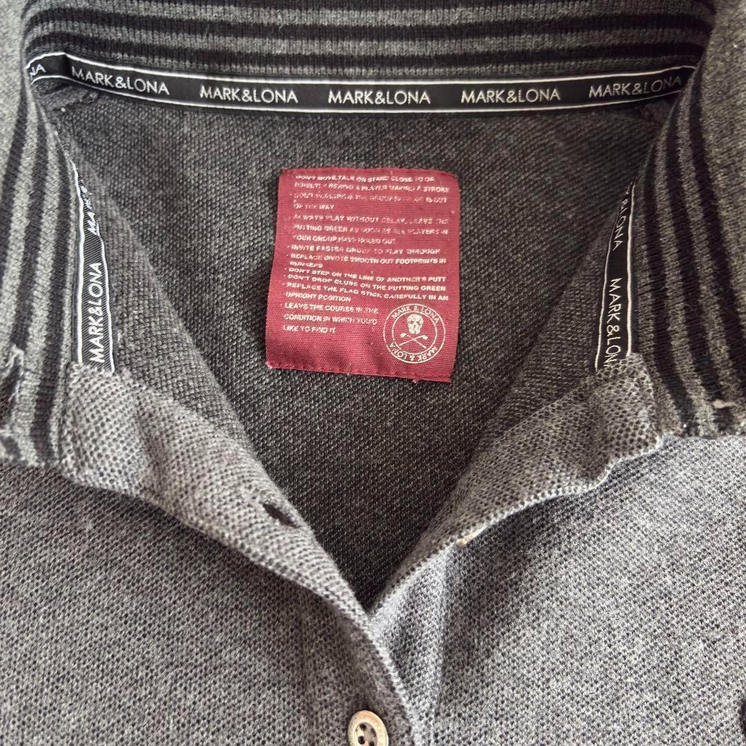 MARK&LONA マークアンドロナ 長袖ポロシャツ S グレー スカル 日本製_画像7