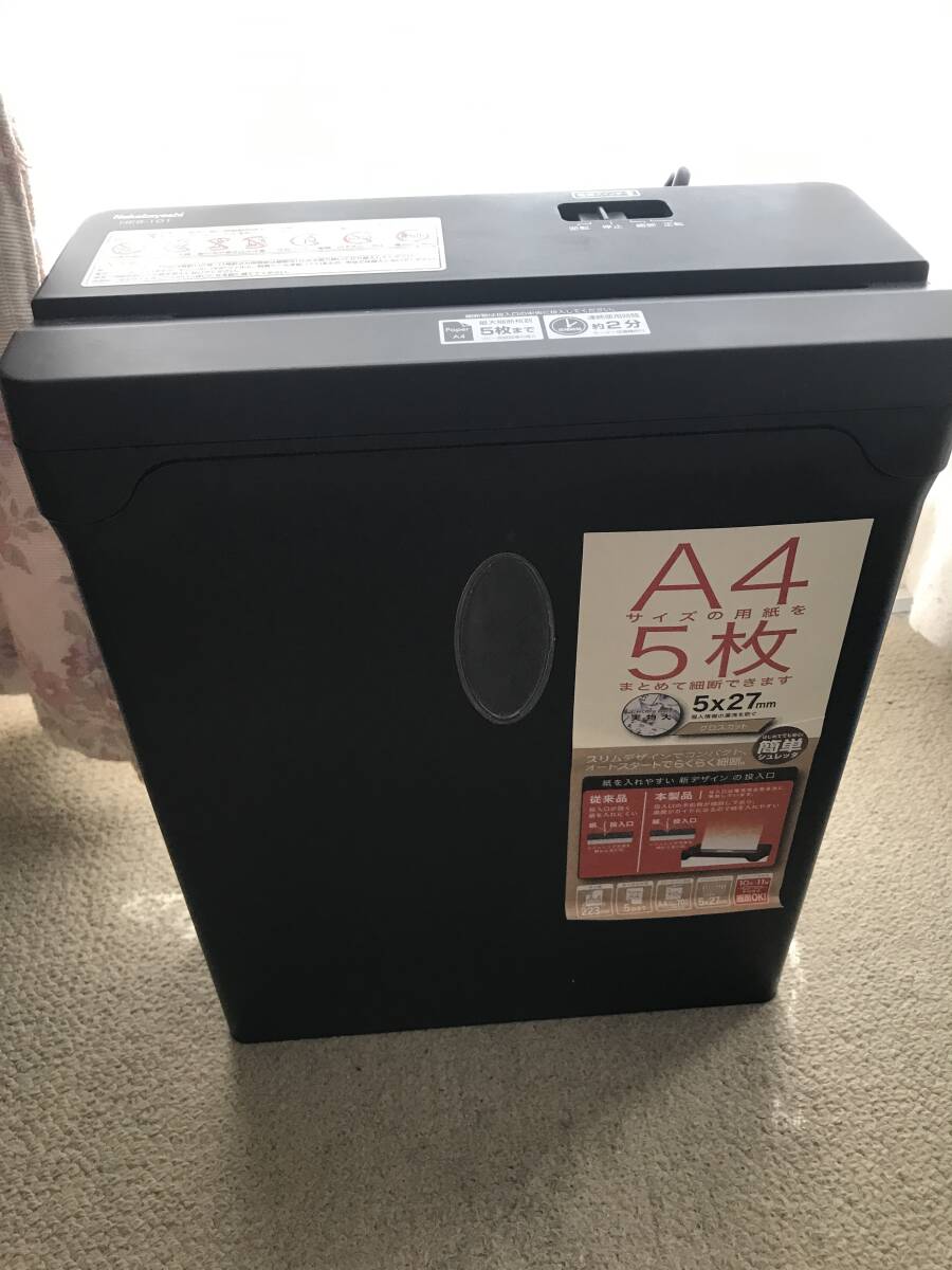 パナソニックシュレッダー HES-101 ナカバヤシ株式会社 ブラック_画像1